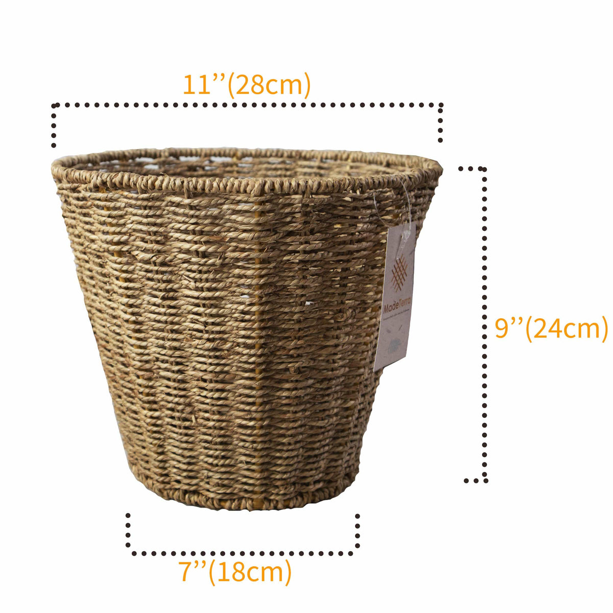 Wicker Hand-Woven Waste Basket