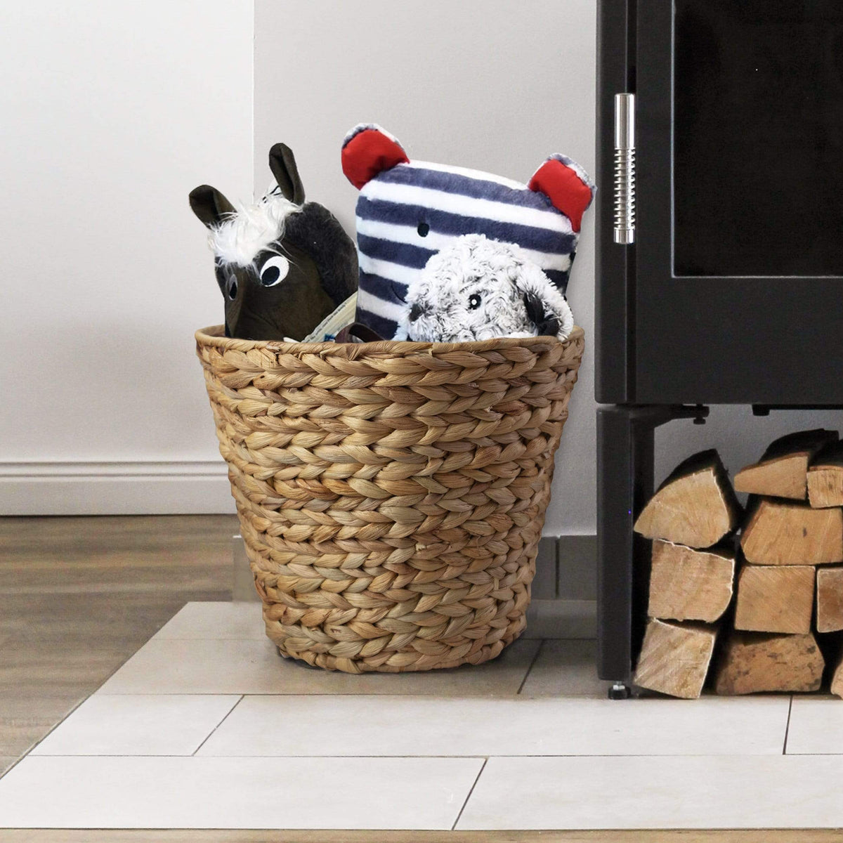 Wicker Hand-Woven Waste Basket