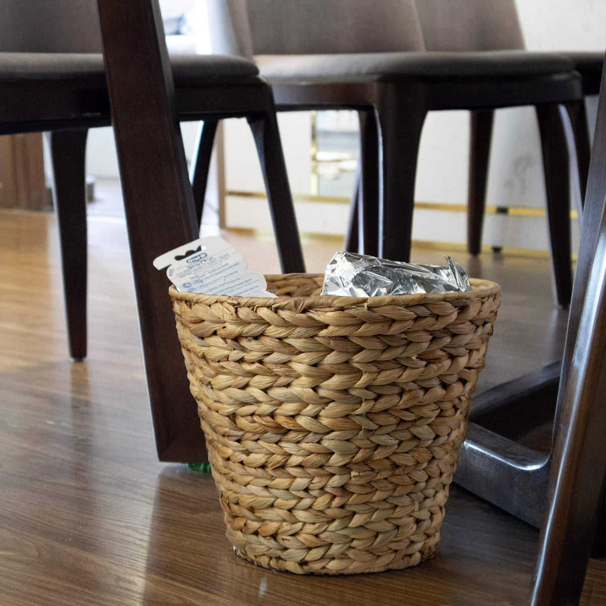 Wicker Hand-Woven Waste Basket