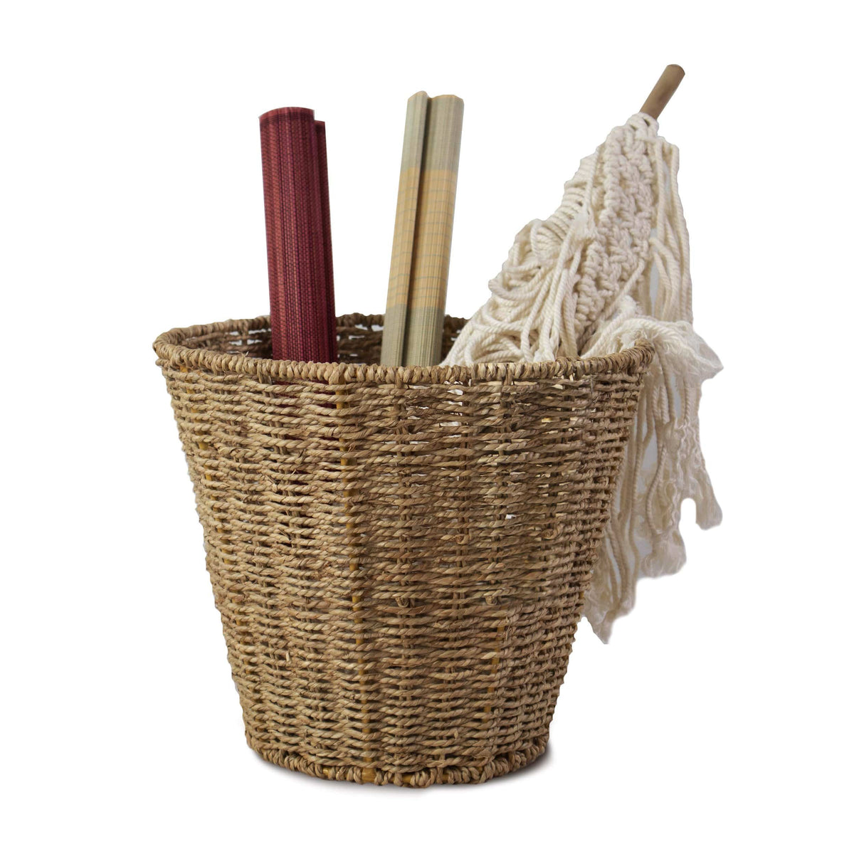 Wicker Hand-Woven Waste Basket
