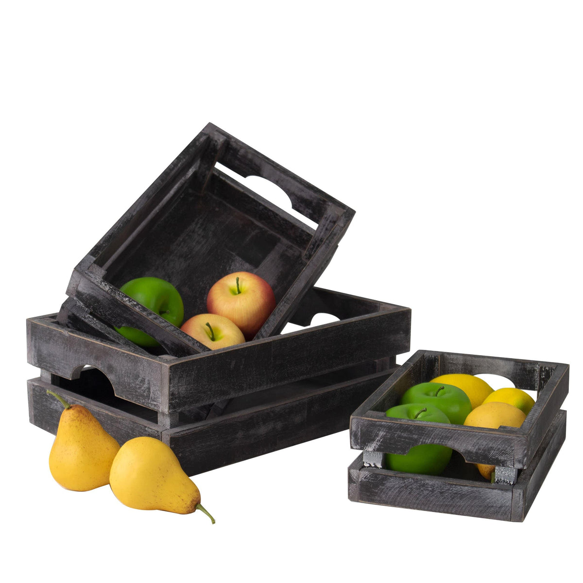 Nesting Rustic Storage & Accent Crates - Set of 3