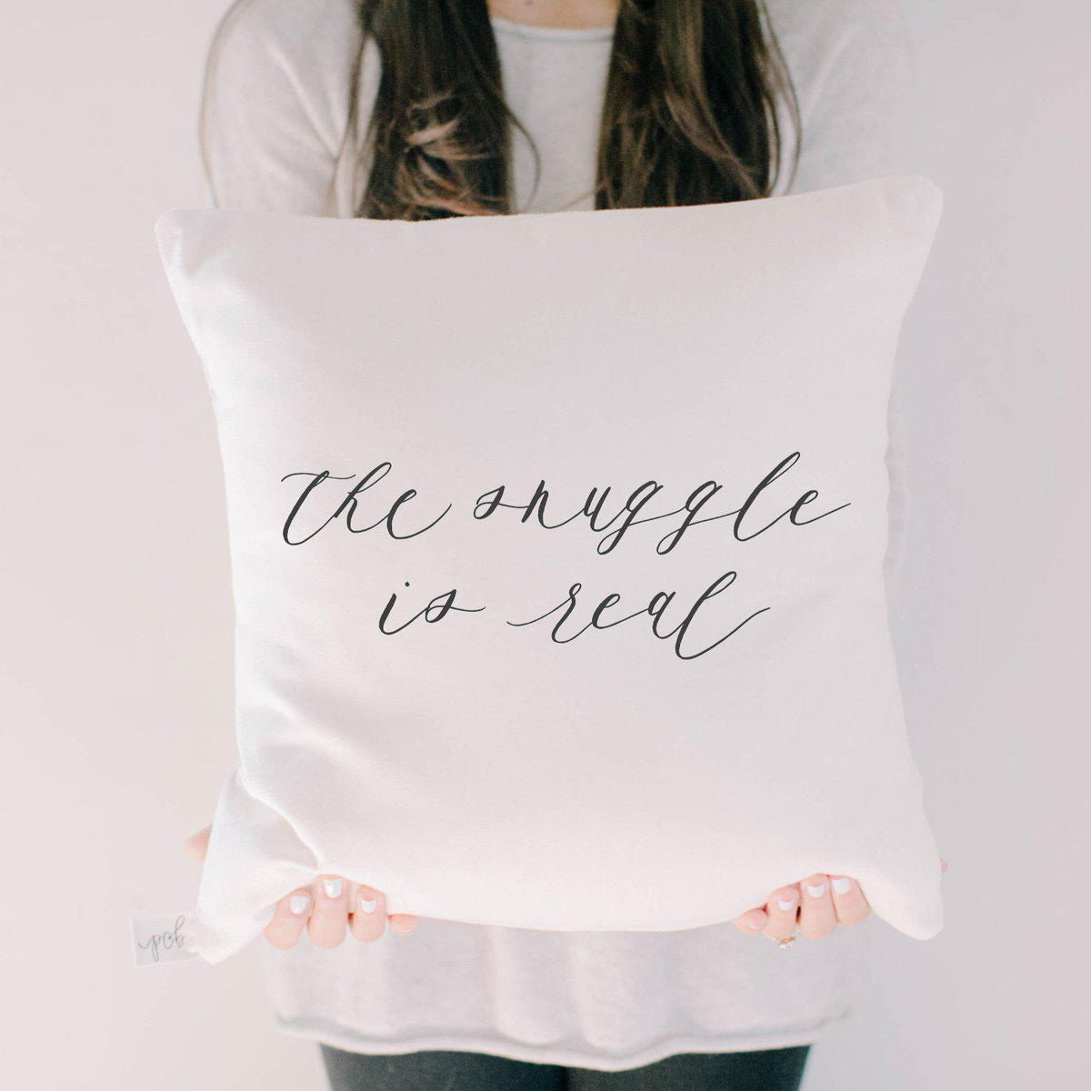 "The Snuggle is Real" Script Pillow