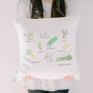 Vegetables Watercolor Pillow