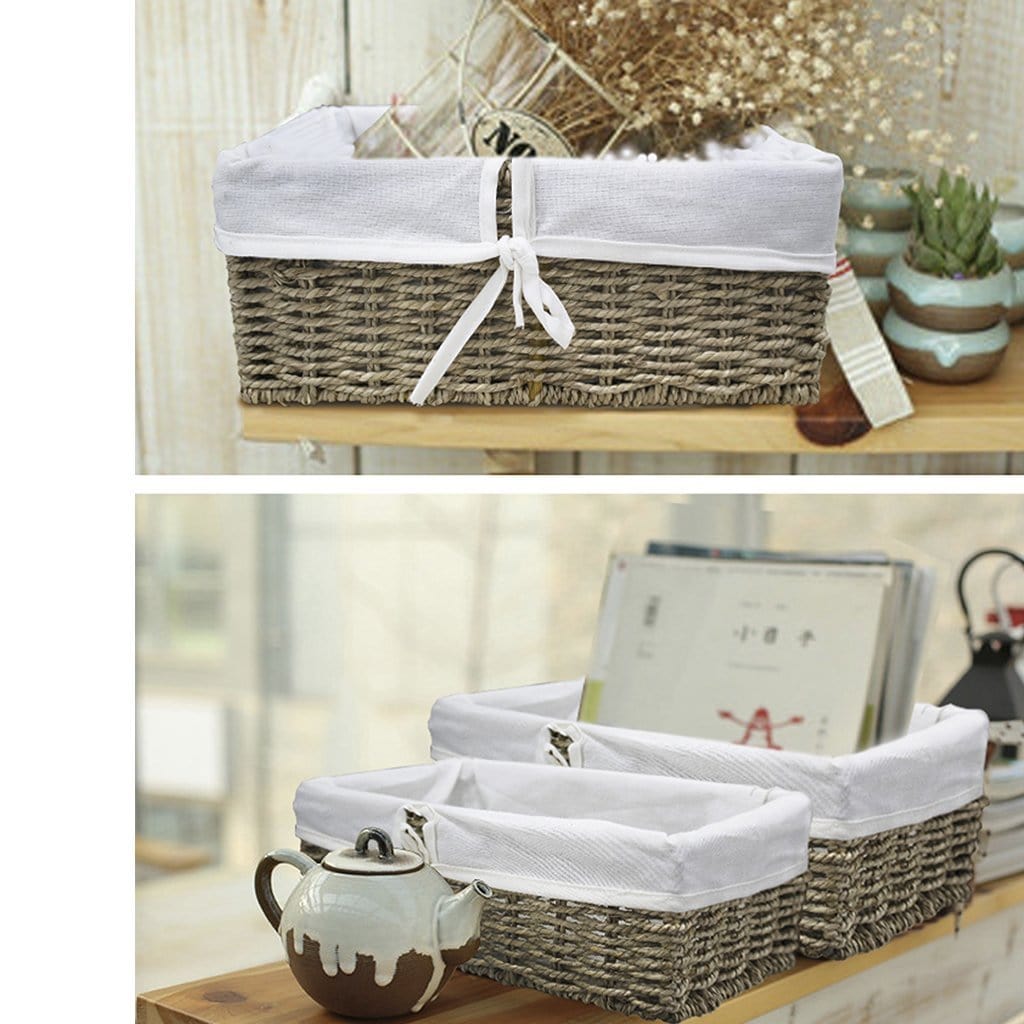 Seagrass Woven Wicker Storage Baskets