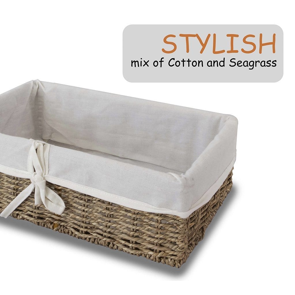Seagrass Woven Wicker Storage Baskets