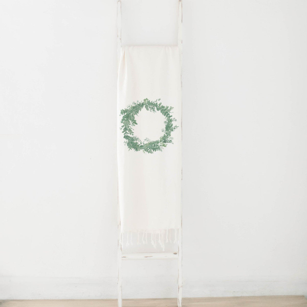 Floral Wreath Watercolor Throw Blanket