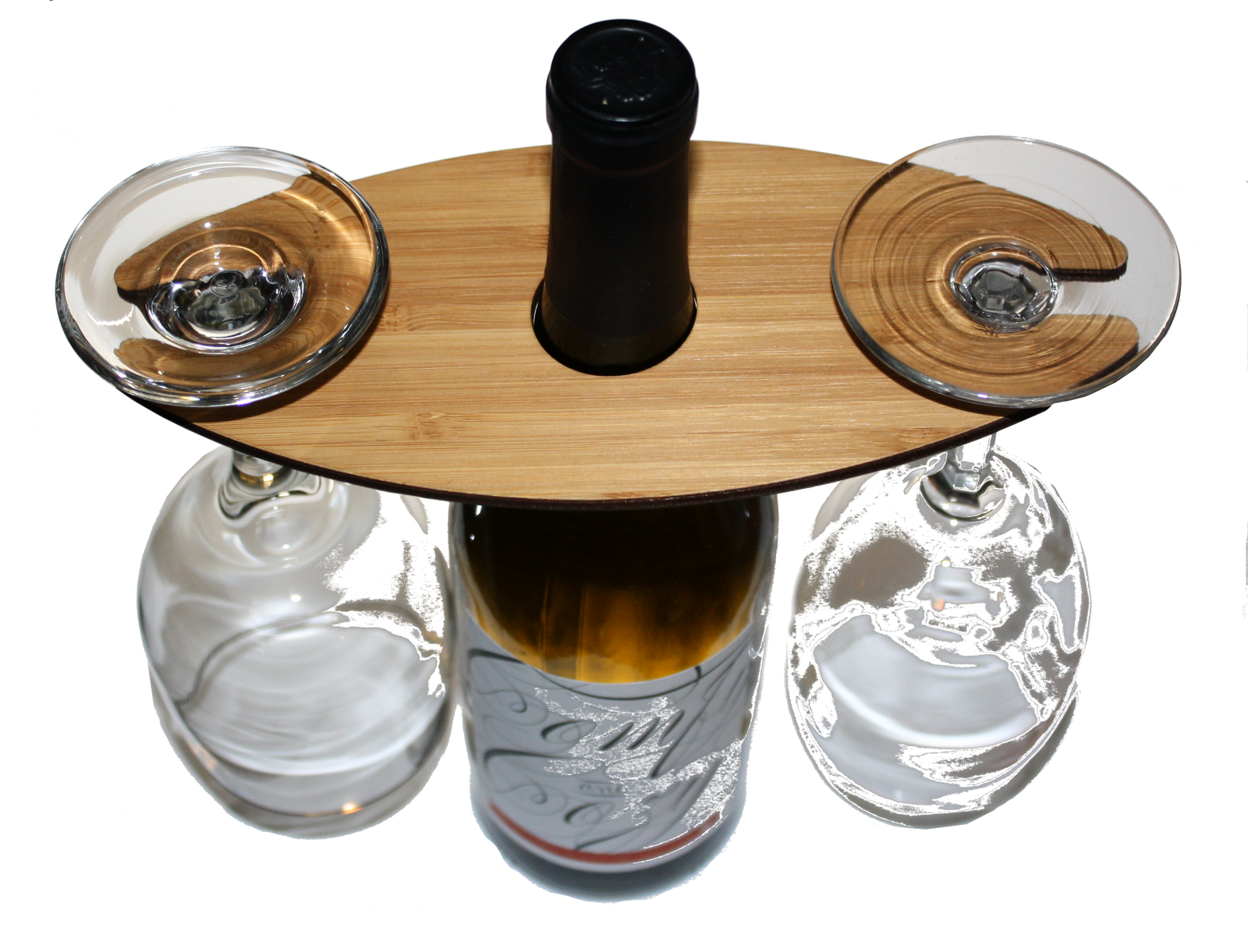 Wooden Wine Glass Caddy - Two Glass