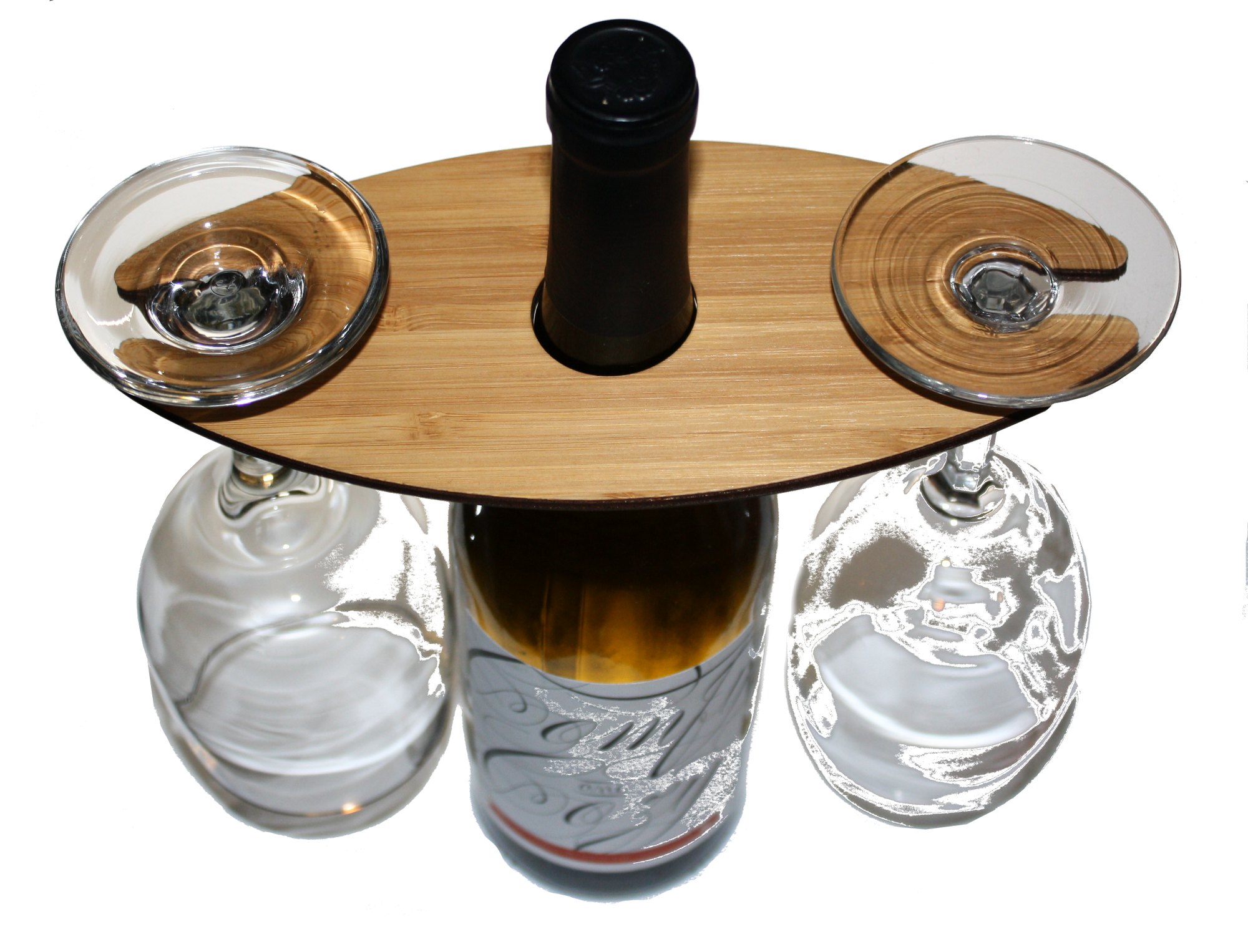 Wooden Wine Glass Caddy - Two Glass