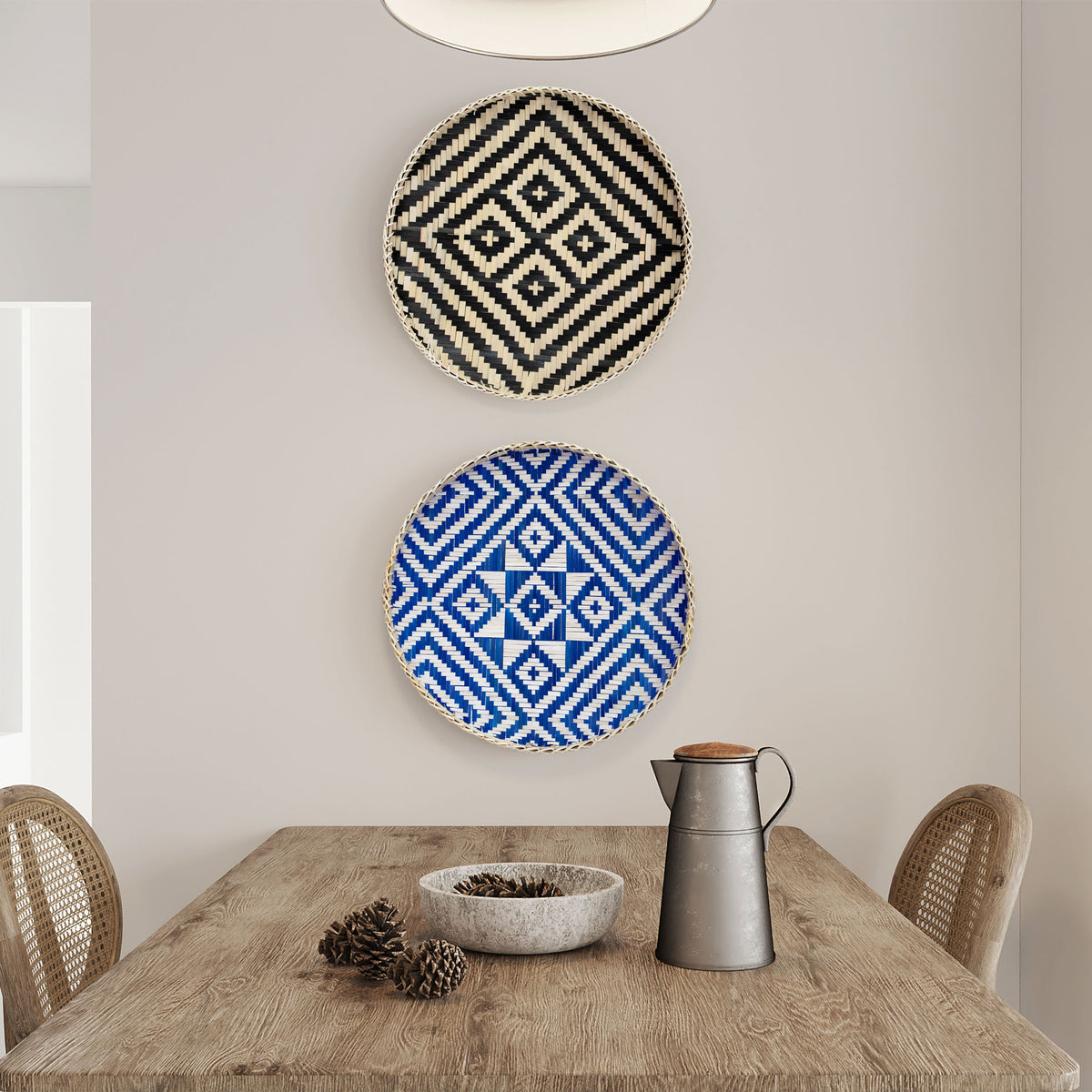 Bamboo Woven Round Basket Tray