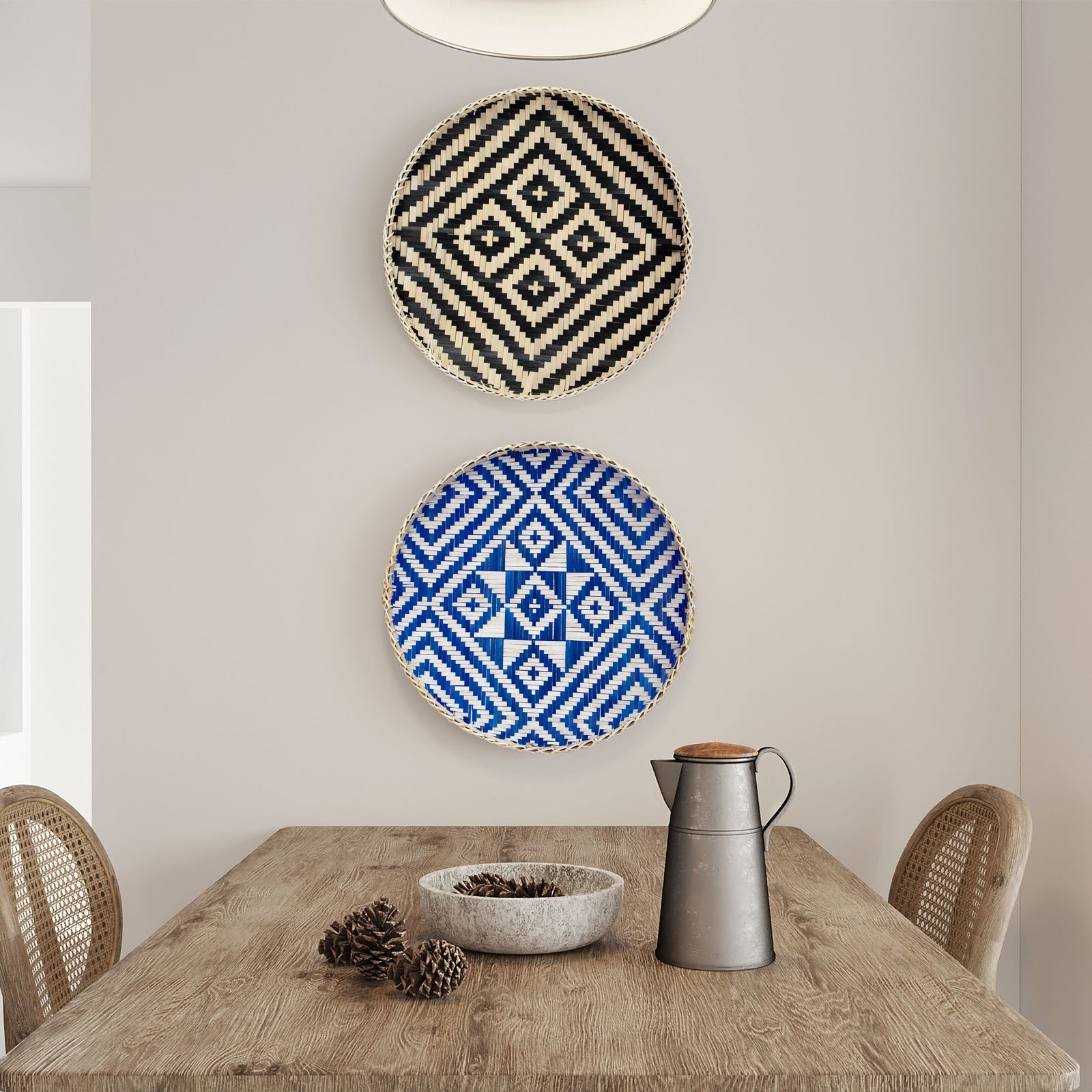 Bamboo Woven Round Basket Tray